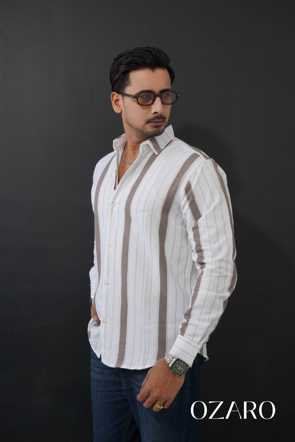 Relaxed Fit Shirt brown stripe