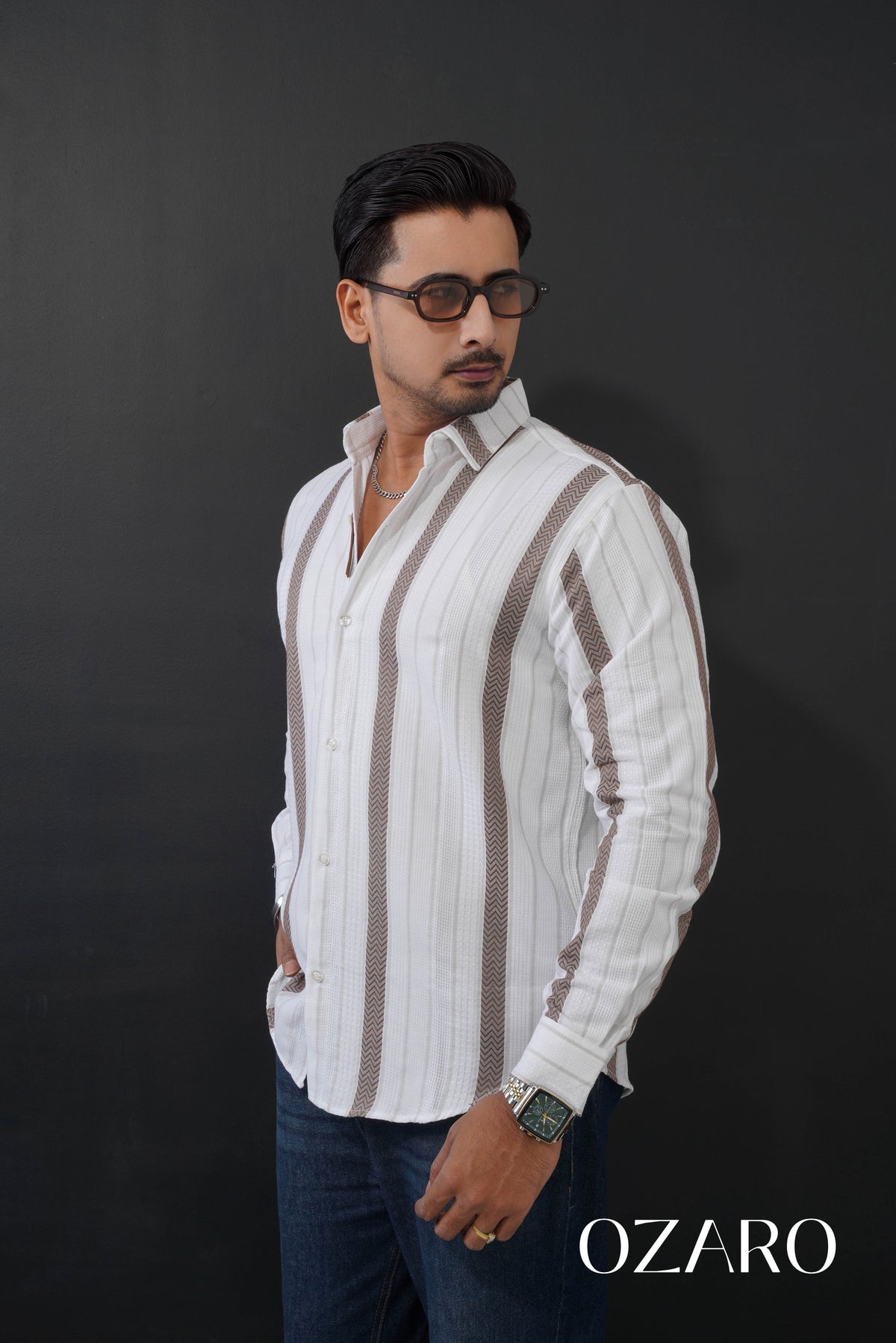 Relaxed Fit Shirt brown stripe