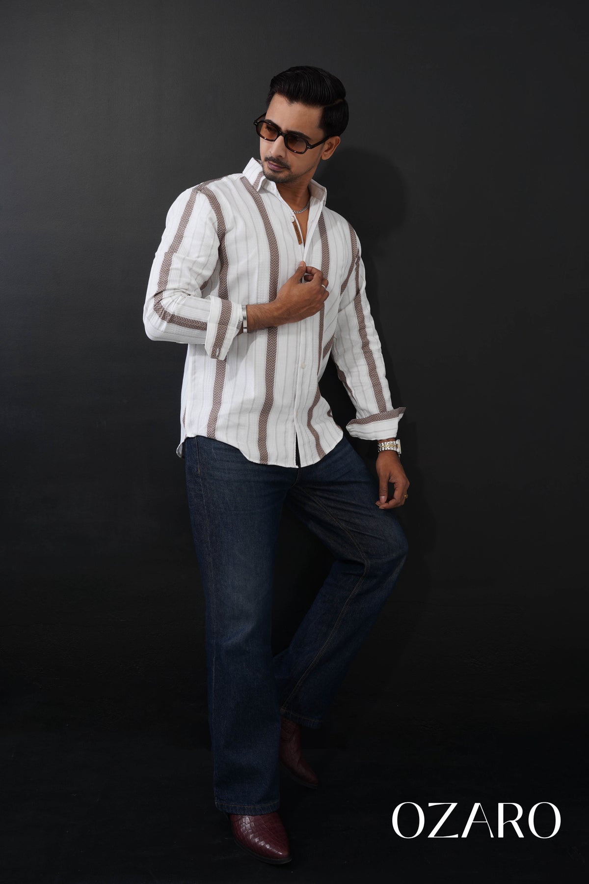 Relaxed Fit Shirt brown stripe